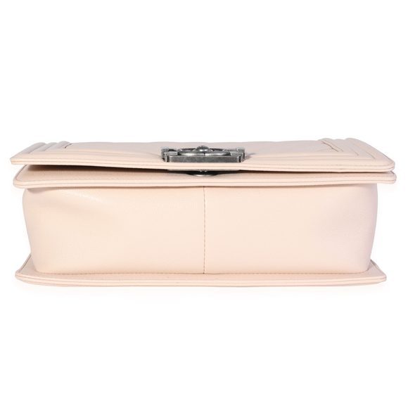 Chanel Beige Chevron Quilted Caviar Old Medium Boy Bag - Picture 5 of 8